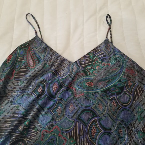 Vintage Paisley spaghetti strap night gown or Y2K style top - Picture 4 of 7